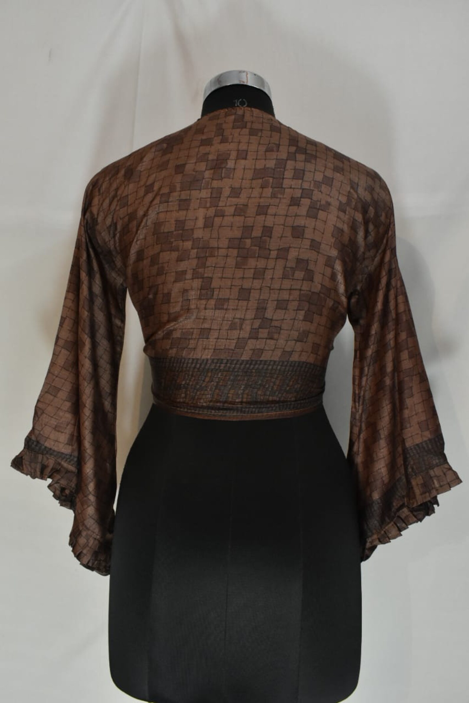 Bell Sleeve Tie Front Hippie Boho Wrap Top 70s Top Recycled | Etsy