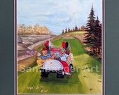 Golf Art Print of Original Oil Painting. Golf Humorous Situations, I Took Up Golf For The Exercise