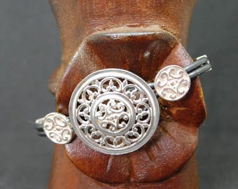 VintagePeace Circle Bracelet (Sterling Silver Filigree Floral Boho)