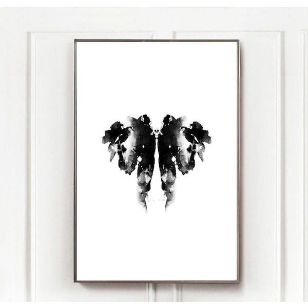 Abstract Art Print, Inkblot Prints, Office Wall Art, Psychology Gifts, Psychiatrist Gifts, Rorschach Art Print, Black and White Abstract