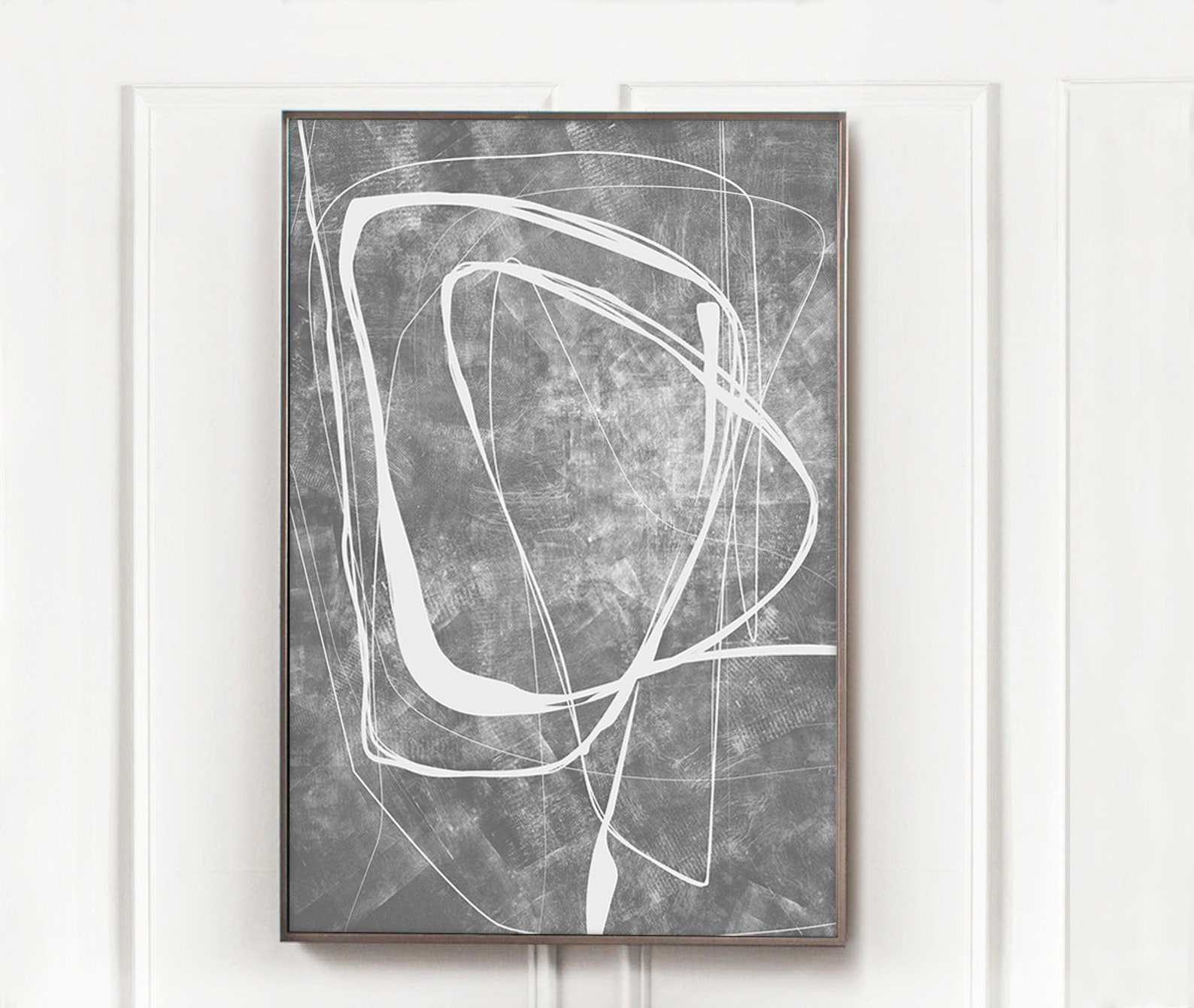 Abstract Art Set of 2 Gray White Painting Abstract Art Etsy