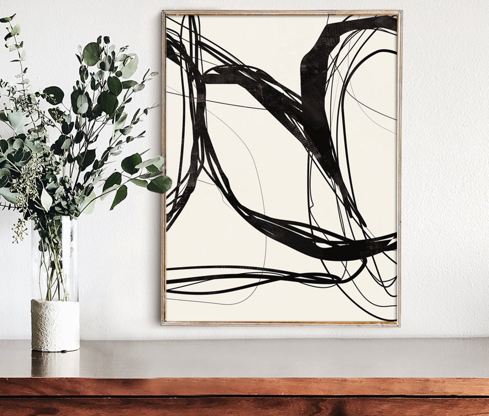 Abstract Art Printable Black and White Prints Minimalist | Etsy