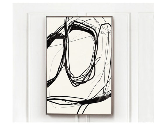 Ademen injecteren Afkorten Zwart wit abstracte kunst minimal art abstract schilderij - Etsy België