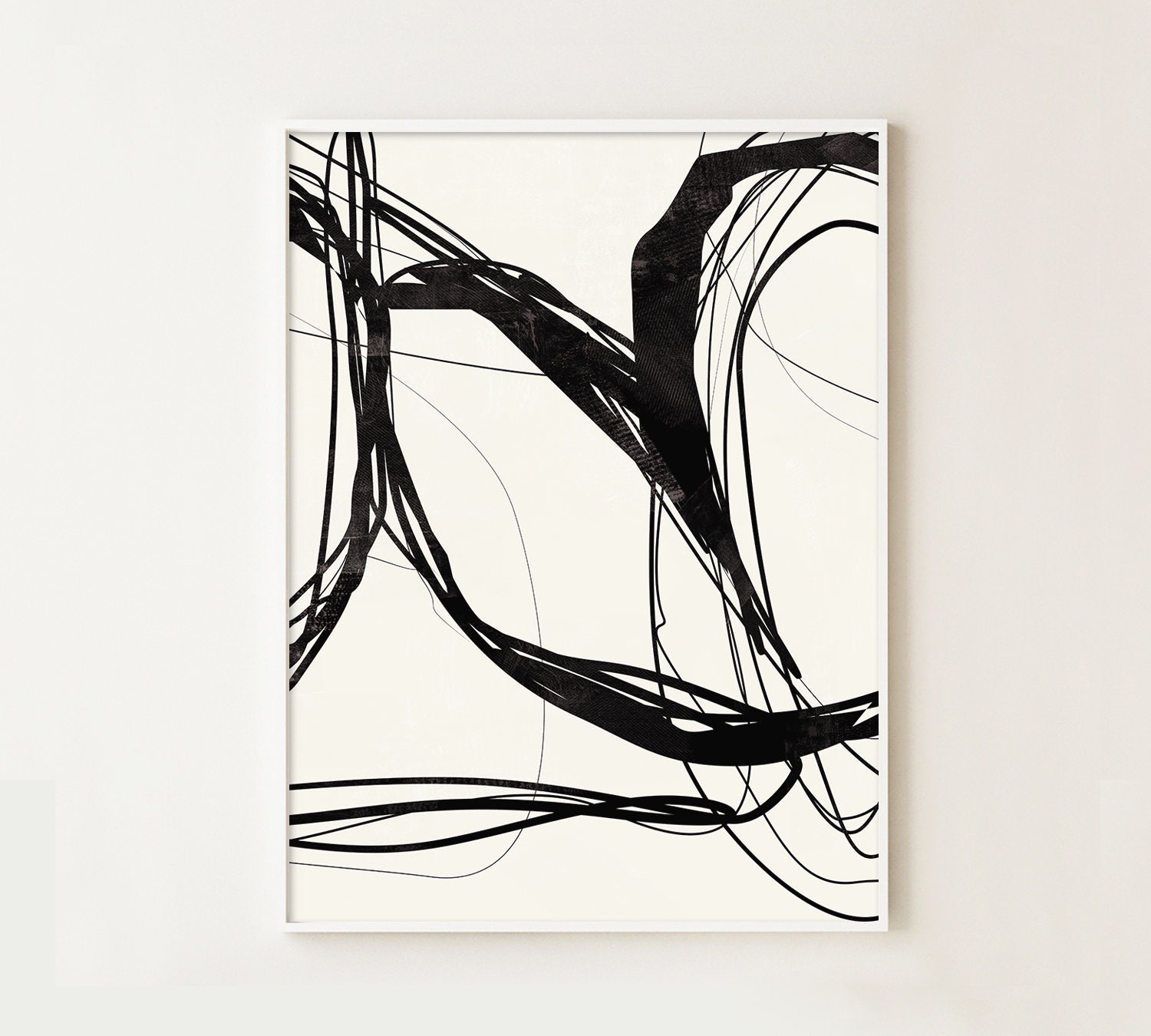 Abstract Art Printable Black and White Prints Minimalist Etsy