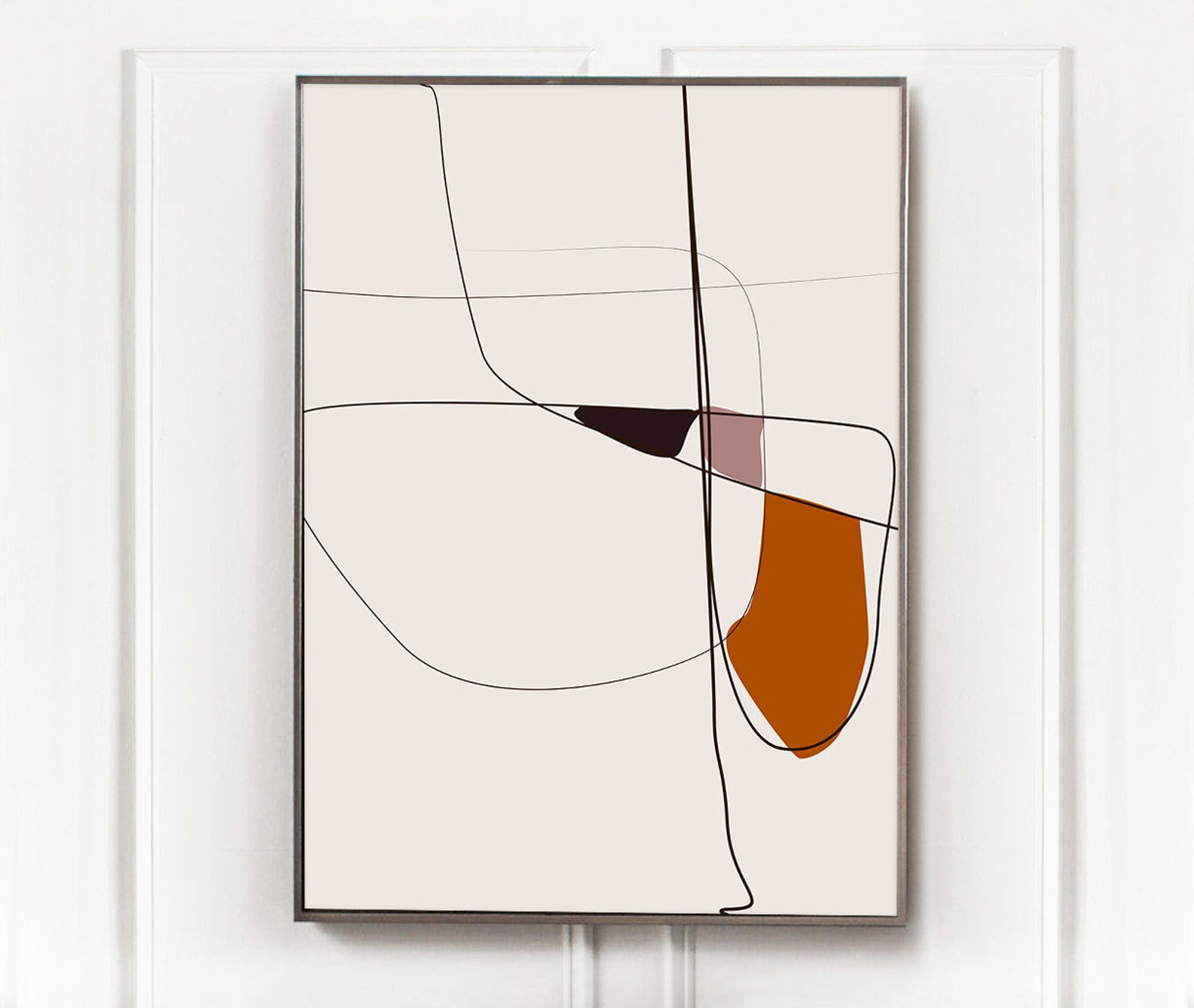 Set of 2 Art Prints Abstract Art Printable Orange Red Art Etsy