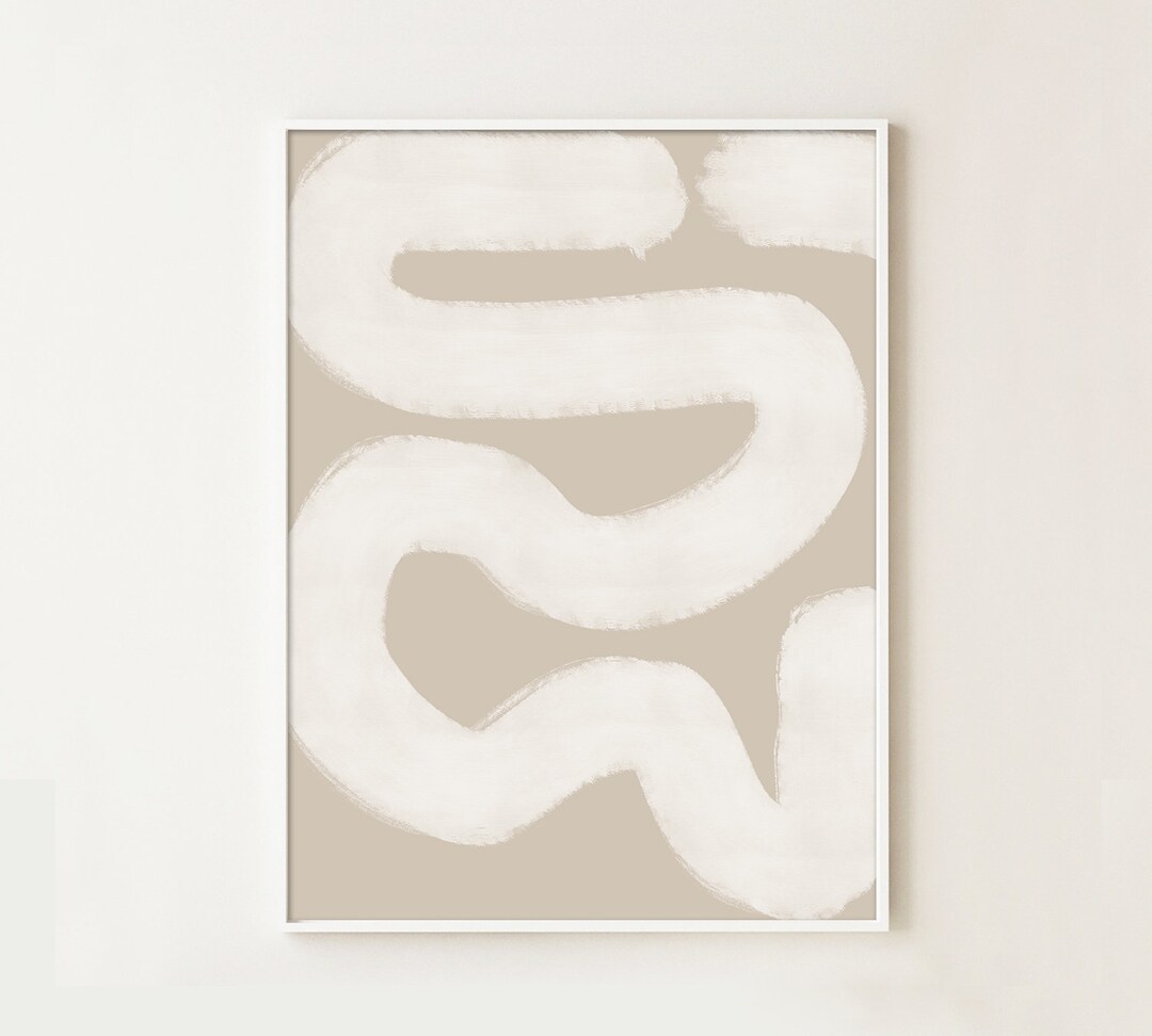 Neutral Color Wall Art, Abstract Brush Stroke, Gray Art Print, Gray