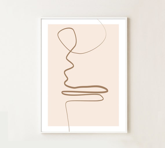 Abstract Art, Line Art, Minimal Print, Line Drawing, Line Illustration,  Pastel Print, Nordic Home Decor, Printable Poster, Scandinavian Art