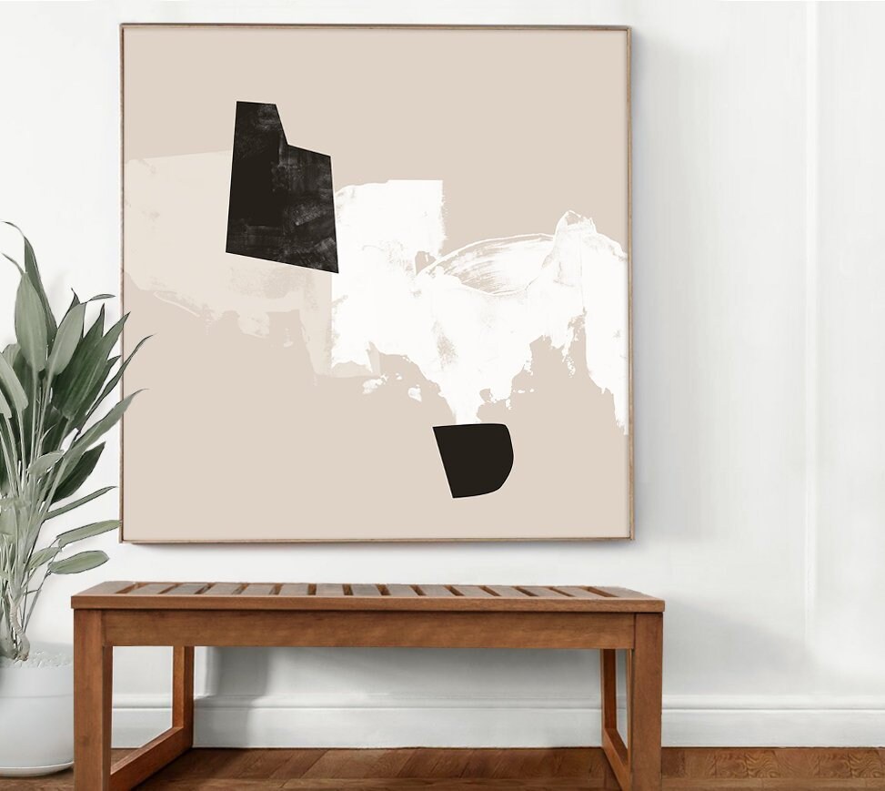 Beige Wall Art Brown Painting Neutral Wall Art Abstract Etsy