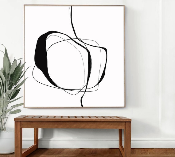 Black and White Art Print Large Poster Contemporary Home Etsy