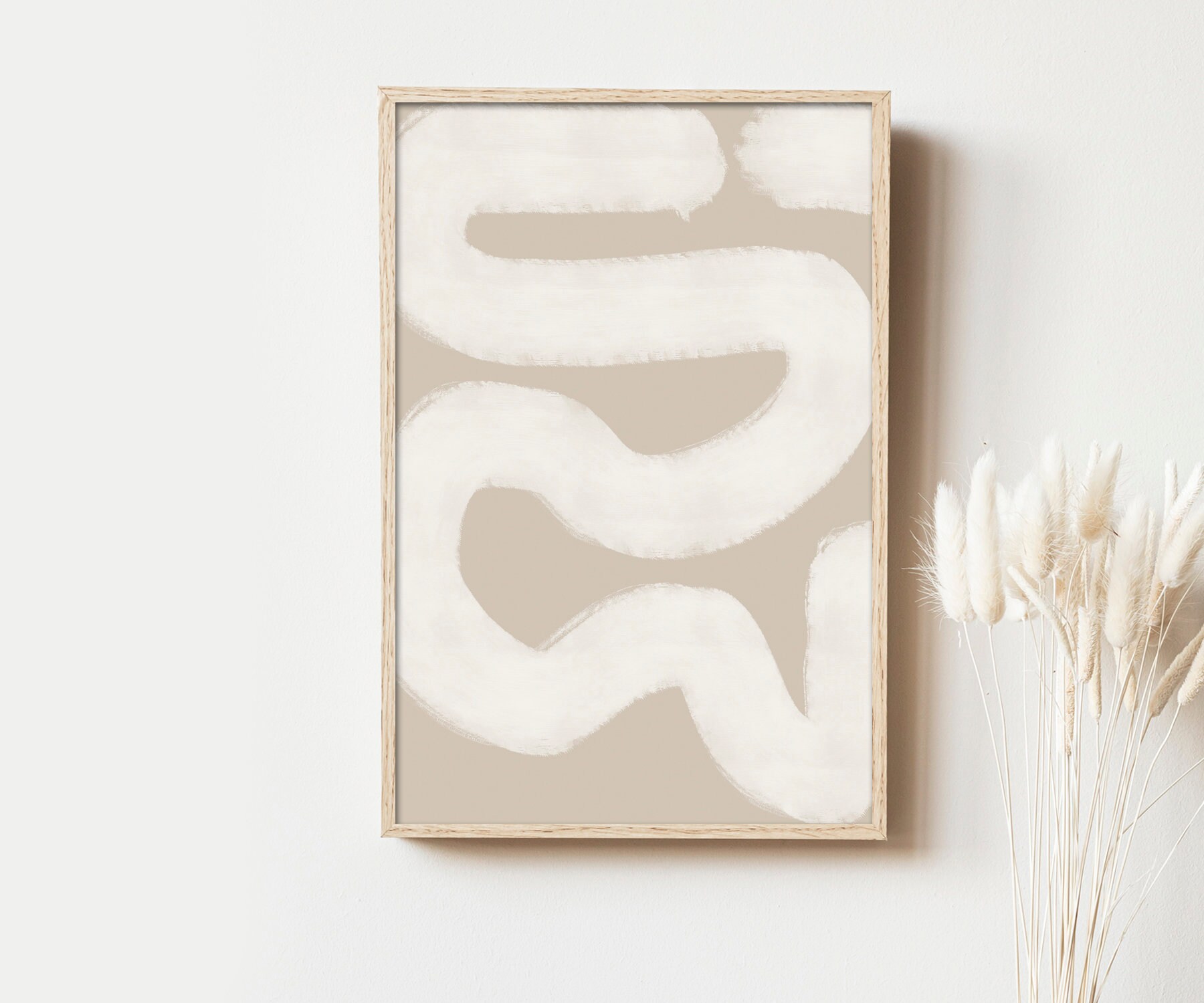 Neutral Color Wall Art Abstract Brush Stroke Gray Art Print Etsy