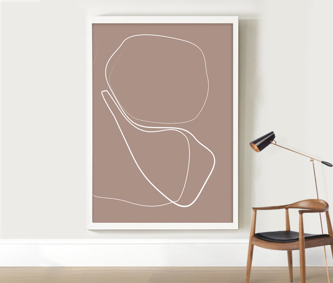 Minimalist Wall Art Taupe Gray Art Print Neutral Tone Art Etsy