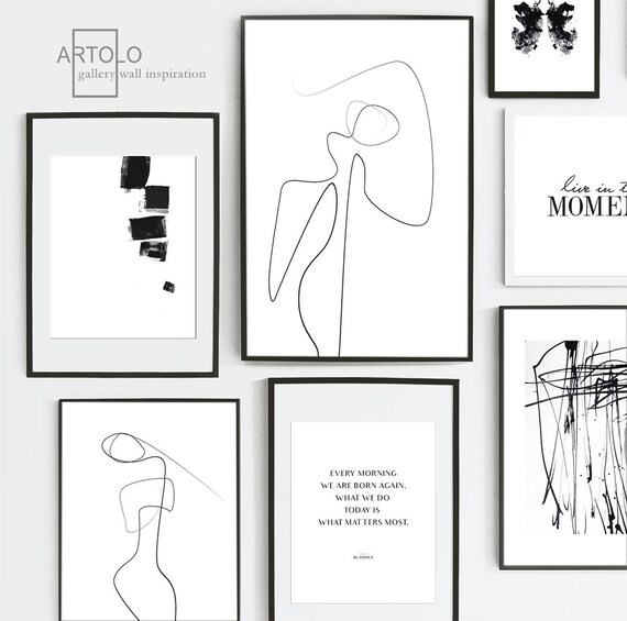 Abstract Line Art Print Single Line Drawing Woman Art Etsy Nederland