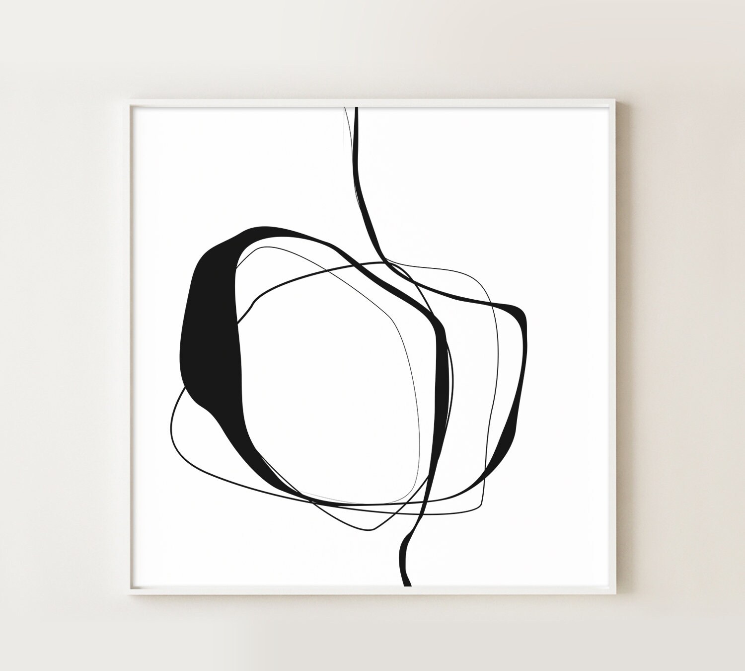 Printable Neutral Line Art Swirly Line Prints Minimalistic Print Modern