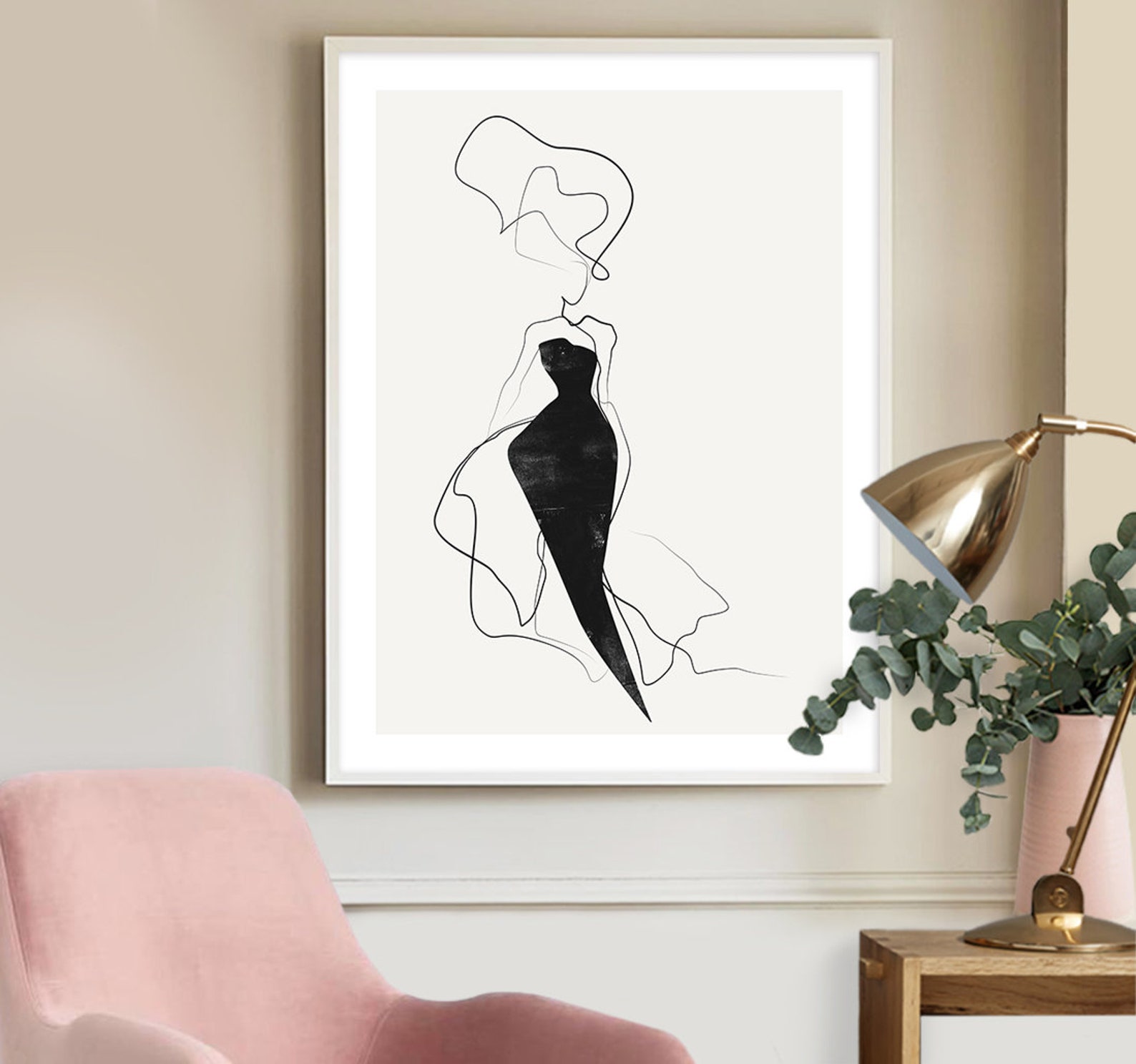 Fashion Wall Art Woman Model Illustration Fashion Etsy