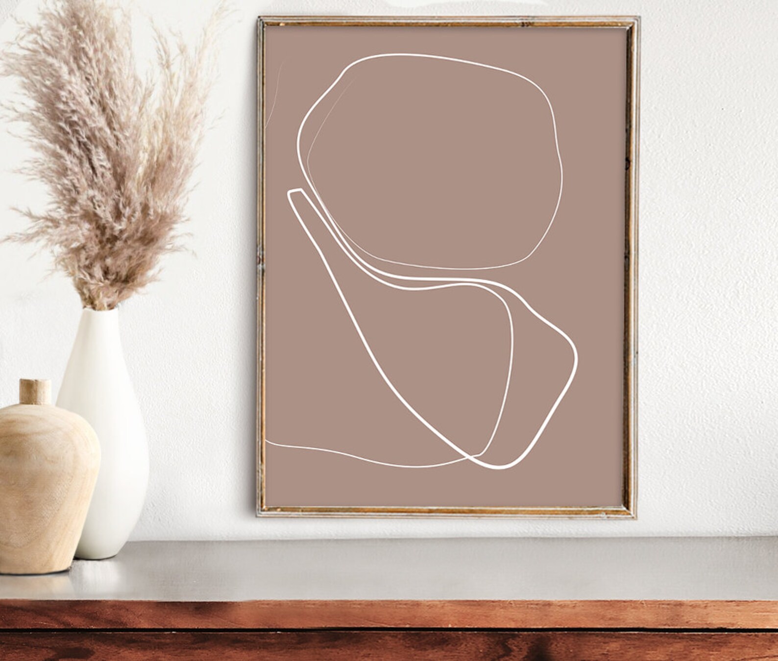 Minimalist Wall Art Taupe Gray Art Print Neutral Tone Art Etsy