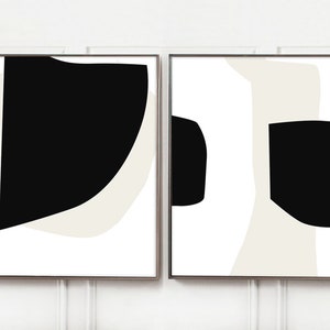Abstract Art Set of 2 Printable, Black and White Art, Minimalist Prints ...