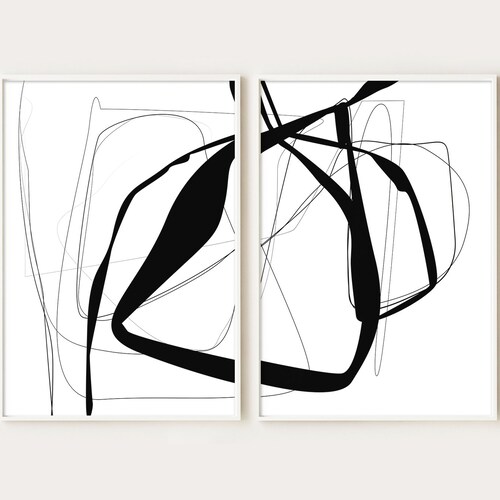 Black White Art Print Abstract Art Printable Minimalist Art - Etsy