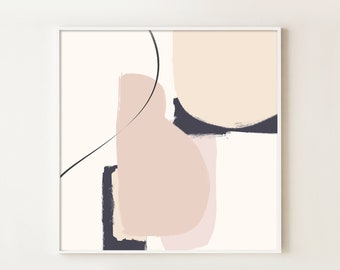 Large Wall Art, Abstract Art Prints, Pastel Colors Art Prints, Printable Painting, Pink Art Prints, Beige Art Prints, Instant Download Art