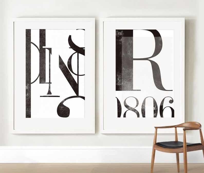Set of 2 Art Prints Office Wall Art Modern Art Typography Etsy