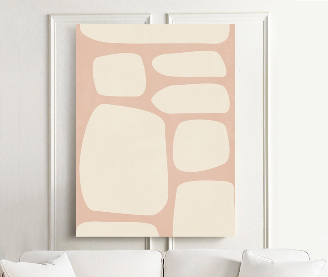 Arte de pared rosa rubor decoración de la habitación de la | Etsy