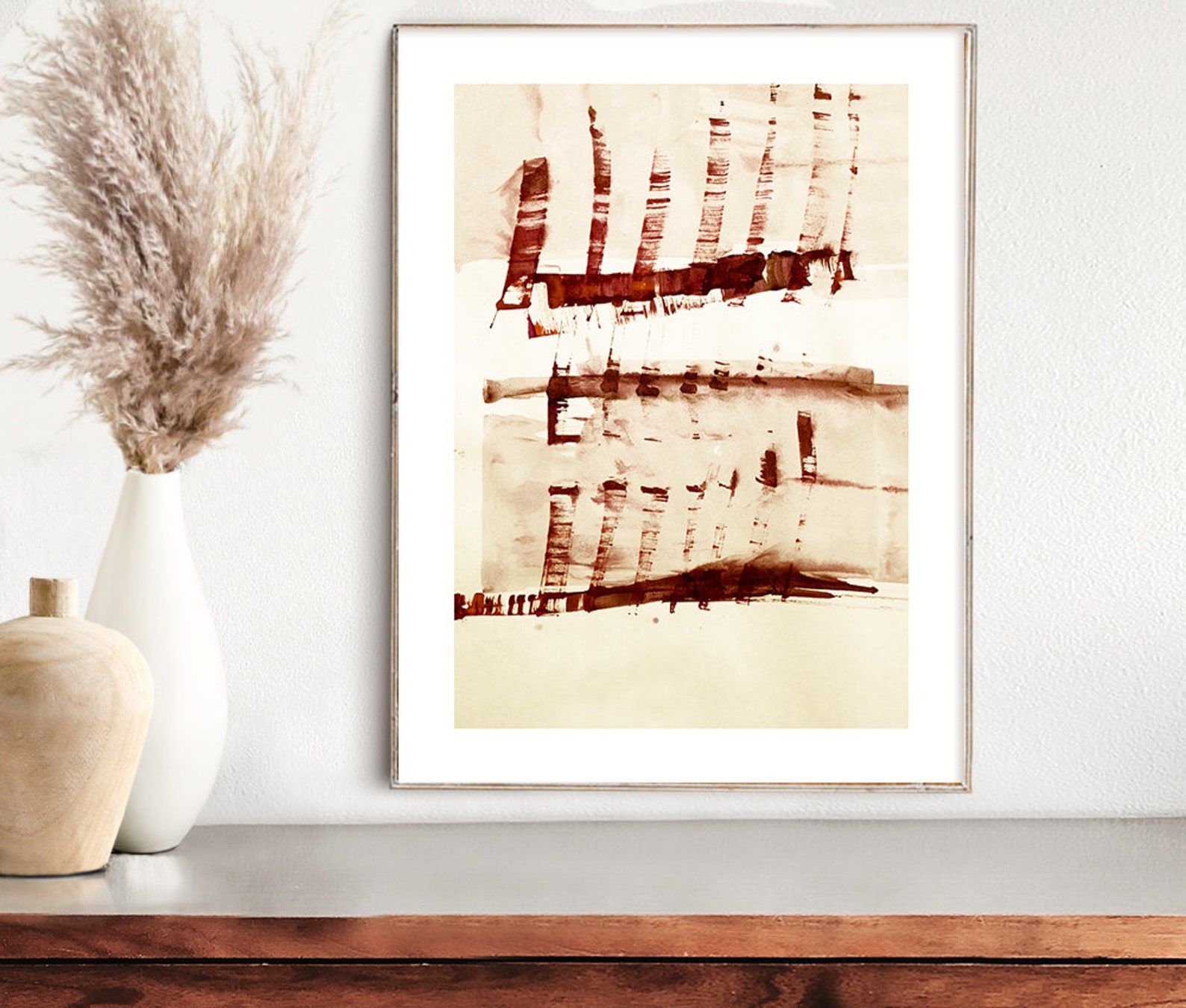 Brown Wall Art Abstract Painting Original Art Earth Color Etsy