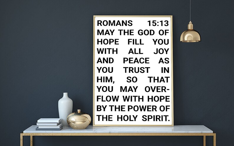 Printable Bible Verse 'romans 15-13' Wall Art - 5 Different Poster ...