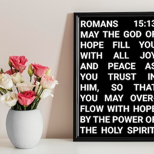 Printable Bible Verse 'romans 15-13' Wall Art - 5 Different Poster ...