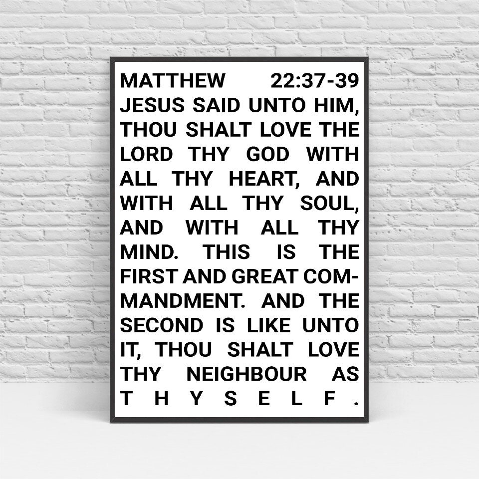 Printable Bible Verse 'matthew 223739' Wall Art 5 Different Poster