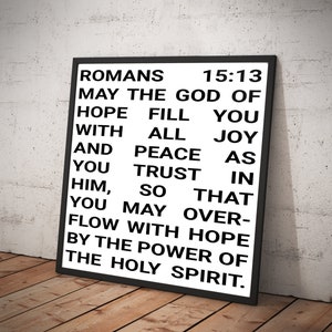 Printable Bible Verse 'romans 15-13' Wall Art - 5 Different Poster ...