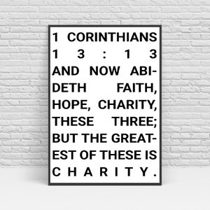 Printable Bible Verse '1 Corinthians 13:13' Wall Art - 5 Different ...