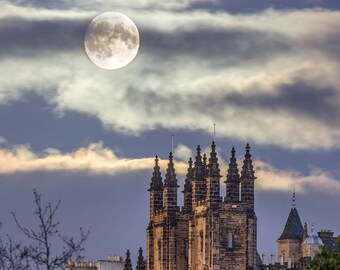 The Moon over Assembly Hall Edinburgh