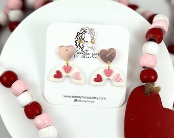 The Sydney arch earrings  | Polymer clay | Light weight | Handmade | clay earrings | pink ombre hearts | Valentine's Day | Heart day
