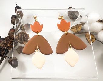 The Kate fall earrings | Polymer clay | Light weight | Handmade | clay earrings | Autumn earrings