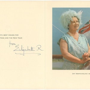 1967 Queen Elizabeth II's Mother Autogramm Signed Christmas Card