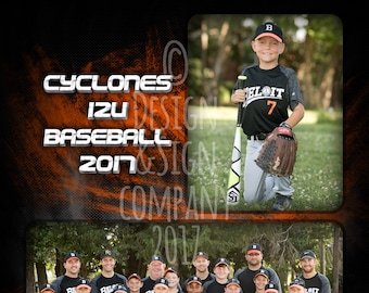 INSTANT DOWNLOAD** Baseball, Softball, Tee-Ball Team Sports Memory Mate 8x10 Photographer template background composite team individual