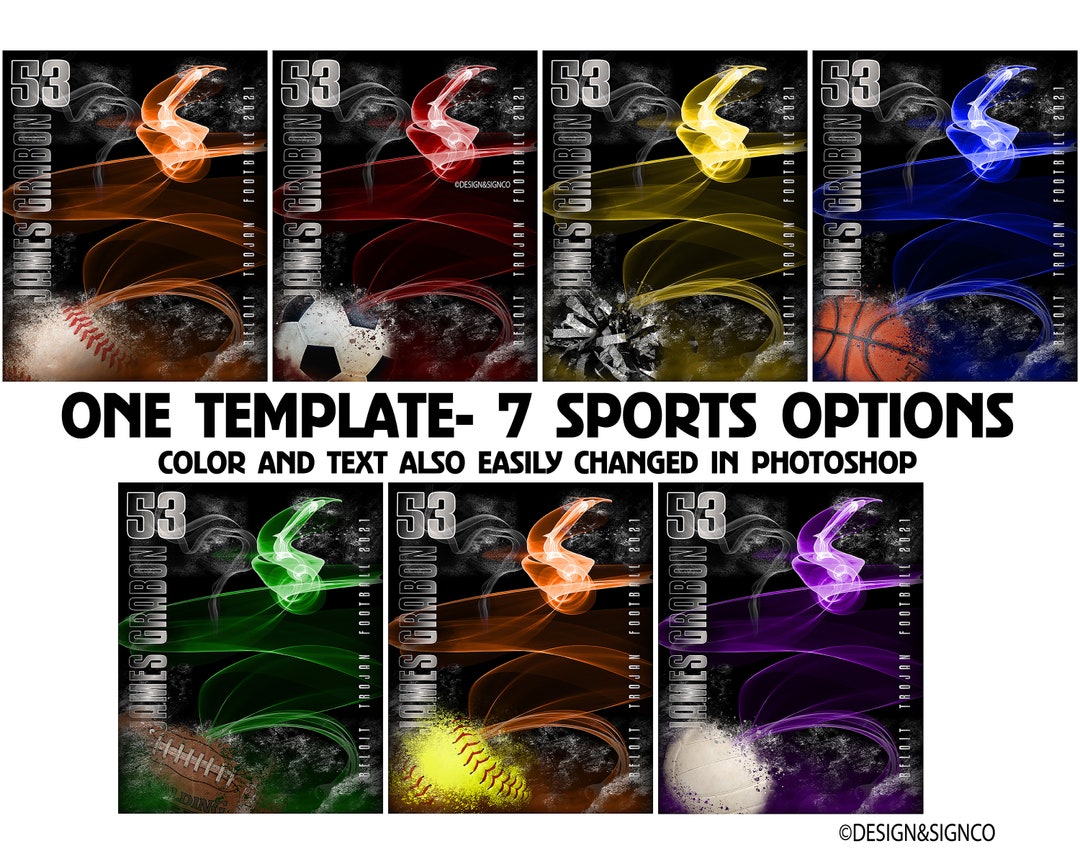 Multi Sports Program Covers MULTI-SPORTS Template-8x10 Inches 300 Dpi-digital Download for ...