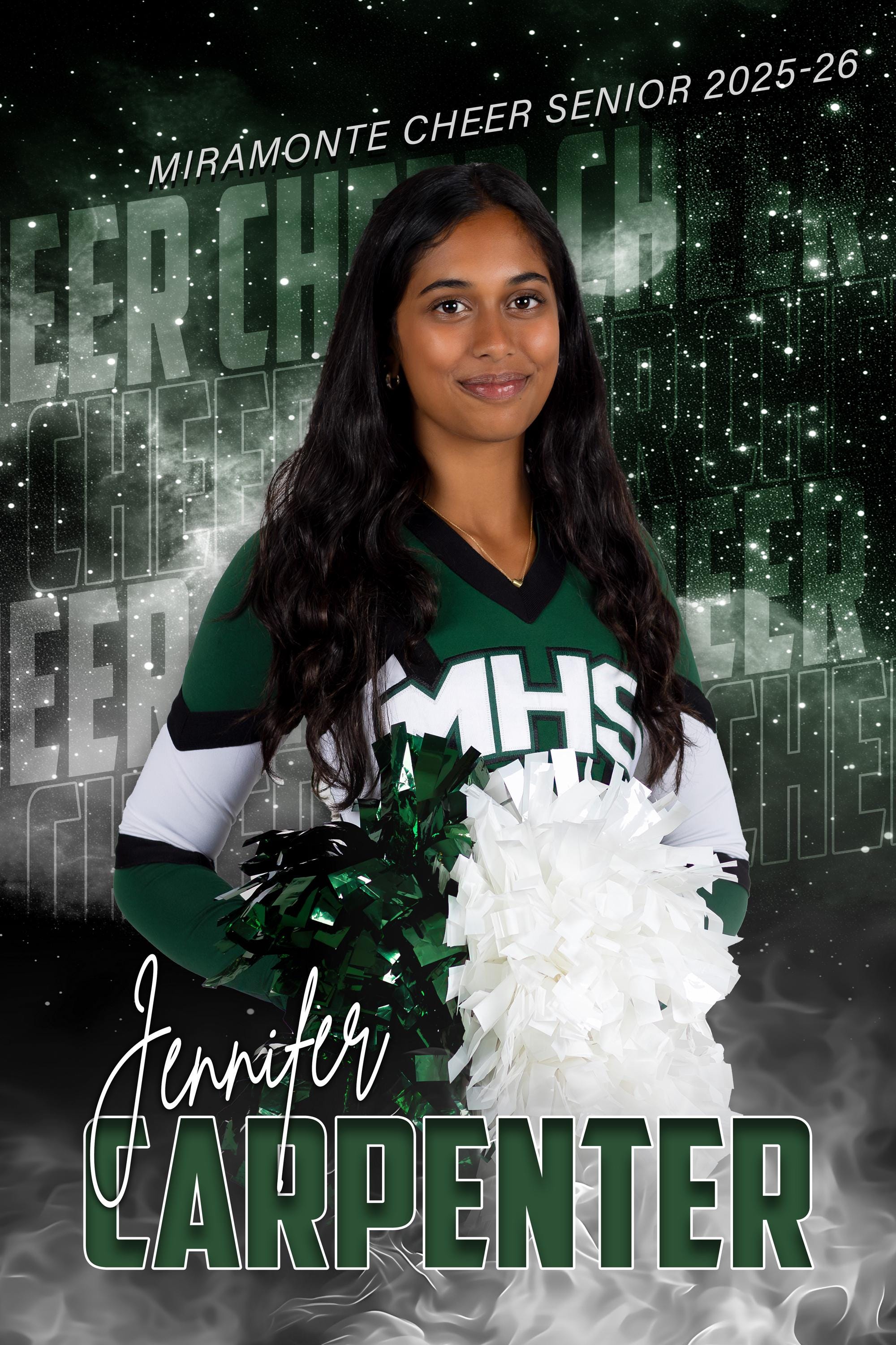 Cheering Banner Example Senior Cheer Banner Template for Photoshop – Editable Sports Banner PSD ...