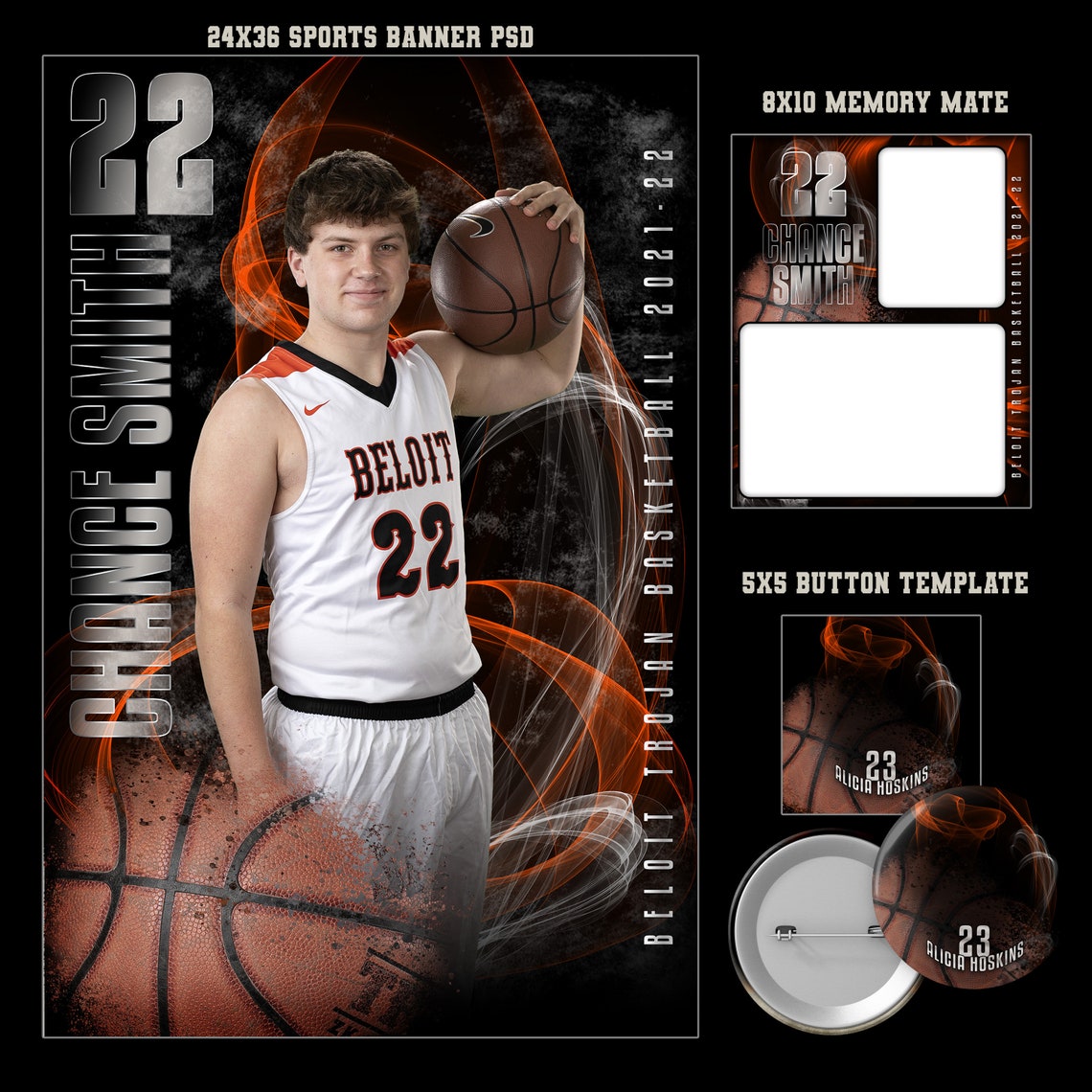 BASKETBALL Template Bundle Digital Design Etsy