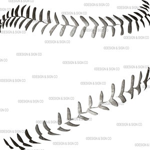 May include: A black and white baseball stitch design with a distressed, worn look. The design is isolated on a white background.