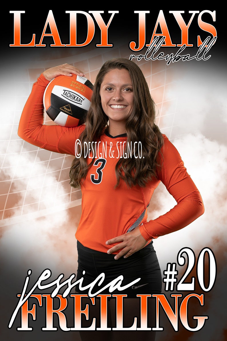 VOLLEYBALL TEMPLATE photoshop sports senior banner template | Etsy