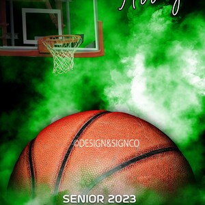 May include: A basketball with green smoke behind it. The text "GRAYCIN Arroyo" is at the top of the image. The text "SENIOR 2023 LADY LIONS basketball" is at the bottom of the image.