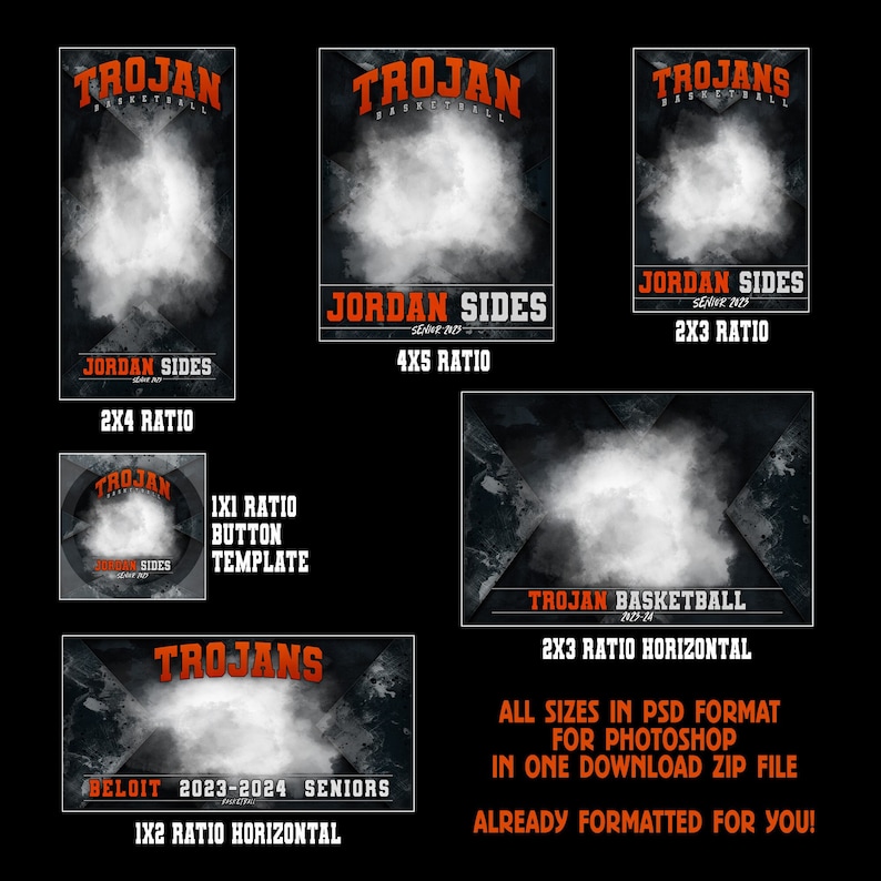Sports Template BUNDLE for Photographers-multiple Size Photoshop PSD ...