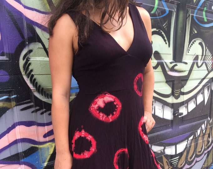 Phish Donut Tie Dye Empire Waist Flow Dress