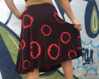 Phish donut Tie Dye Panel Midi Skirt