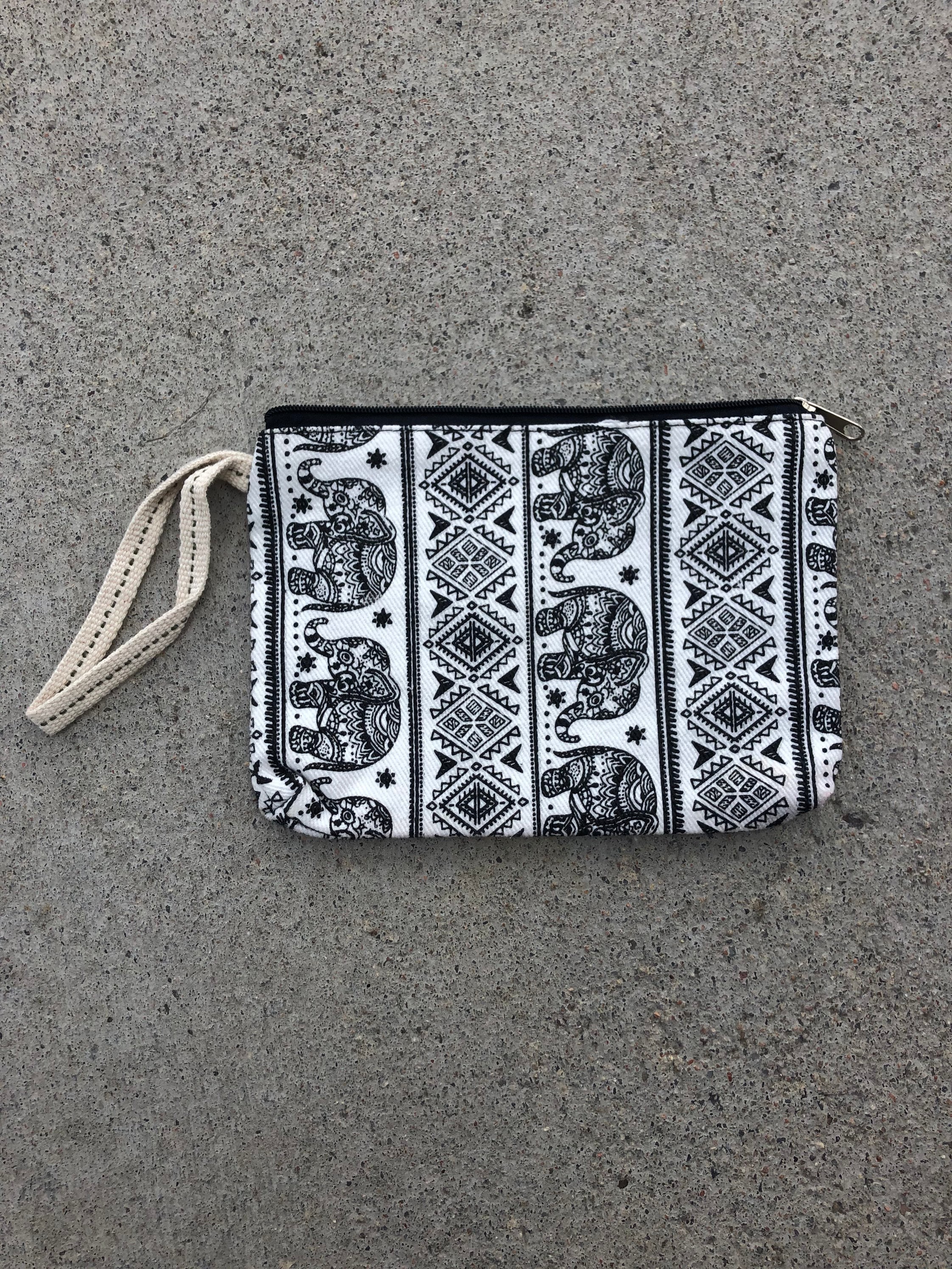 Stash Elephant print clutch purse