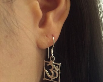 OM sterling silver earrings