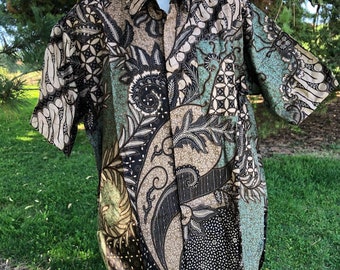Men’s button up batik shirt