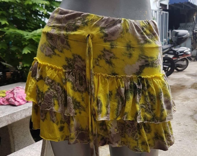 Tie dye mini skirt with ruffles