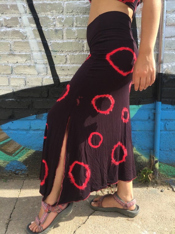 Phish Donut Dye Tie Dye Slit Maxi Skirt