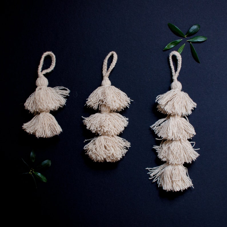 Handmade Wool Tassels Natural Wool Tassels Set of 3 Etsy